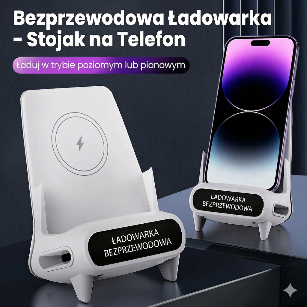 Ładowarka Mini Chair 3-w-1: Szybkie Ładowanie 15W, Głośnik i Design