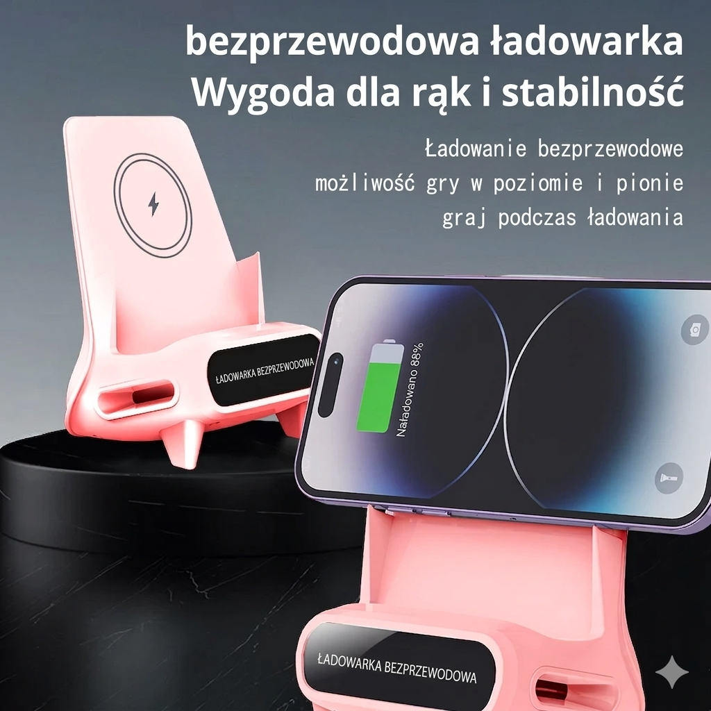 Ładowarka Mini Chair 3-w-1: Szybkie Ładowanie 15W, Głośnik i Design