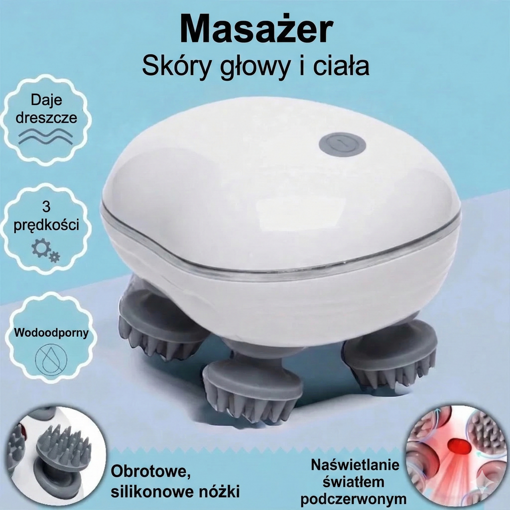 Masażer Relaksujący do Skóry Głowy oraz Innych Części Ciała